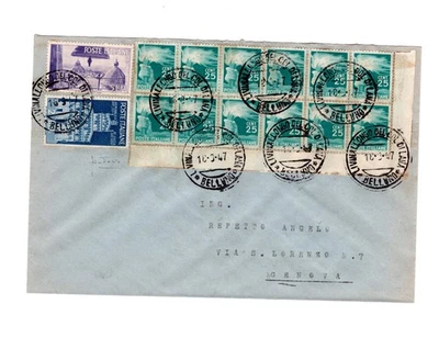 lettera con affrancatura di pregio interessante certificato descrittivo Sottoriv - Immagine 1 di 3