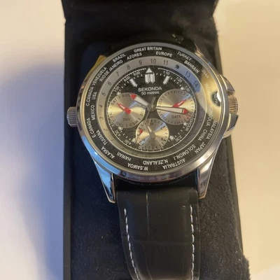 Mens New Sekonda Stainless Steel Multi Dial World Time 50m Watch 3458 Rp £99.99 - Image 1 of 4