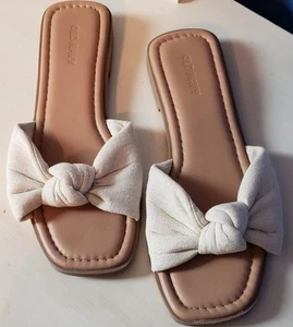 Old Navy Womens Sz 6 Natural Linen Square Knot Sandals Slip On - Picture 1 of 10
