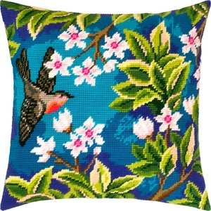 DIY Needlepoint/Tapestry Pillow Kit "Redstart. Tree" 16x16 in / 40x40 cm - Picture 1 of 4