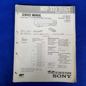 Manual de servicio SONY MDP-333 MDP-355GX RMT-333A papel original OEM guía de reparación - - Imagen 1 de 10