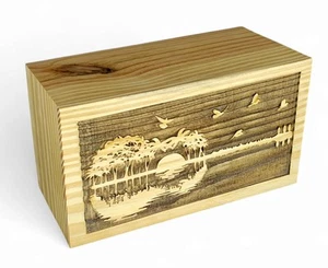 Wooden Urns for Human Ashes Adult Male/Female, Cremation Urn for Pets Cat Dog... - Picture 1 of 6
