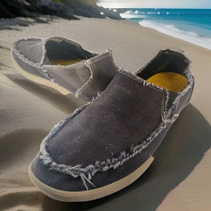 Crocs Men's Santa Cruz Gray Blue Slip-On Loafer- Size 9 (Tag Says 10!*) - Picture 1 of 20