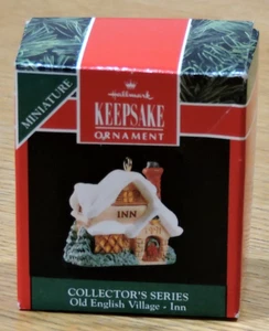 1991 Old English Village Inn #4 Hallmark Miniature Hanging Ornament - Picture 1 of 4