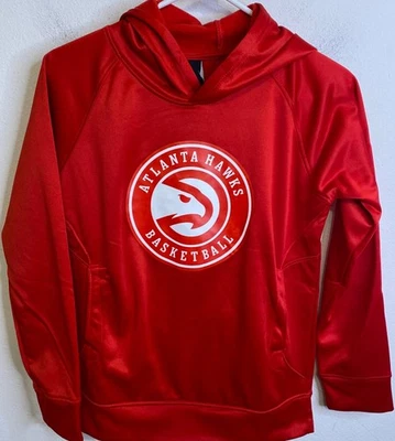 NEW Atlanta Hawks Sweatshirt Hoodie Boys MEDIUM 10/12 Youth NBA Basketball RED - Image 1 of 4