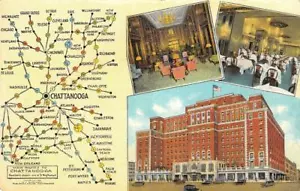 Postal vintage de colección Chattanooga, Tennessee THE READ HOUSE hotel interior década de 1940 - Imagen 1 de 2