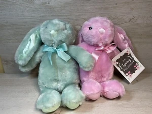Lotto The Petting Zoo Peluche Coniglietto Raso Orecchio Fiocco Lovey Primavera Collezione - Foto 1 di 15