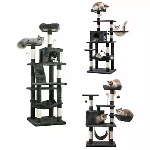 63.8-inch Cat Tree Tower Condo Activity Center Furniture Scratch Post Play House - Picture 1 of 44