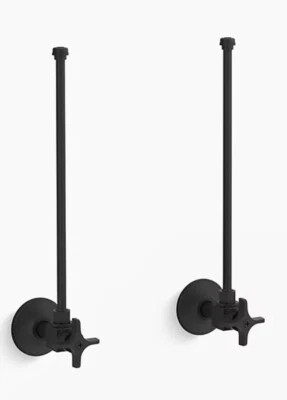 Suprimentos de ângulo de alça transversal Kohler para torneira de pia em preto fosco 7605-P-BL - Imagem 1 de 4