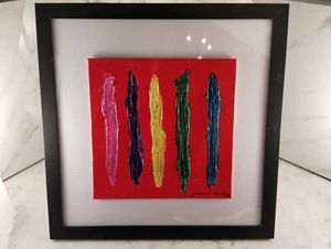 Original Framed Signed Modern Abstract Acrylic Oil Painting 13 X 13 Inch w/COA - Picture 1 of 24