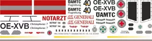 Decal 558 EC 135 ÖAMTC Christophorus 7 OE-XVB 40 Jahre ÖAMTC - Bild 1 von 2