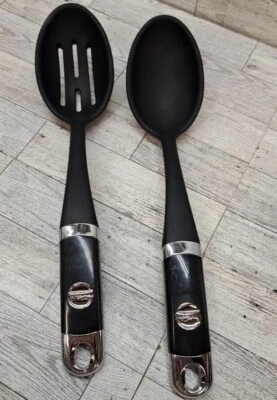 KitchenAid Black Heavy Duty Silicone Slotted And Serving Spoon Utensil Gadget - Image 1 of 4
