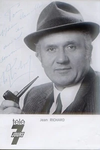 Autographe dédicace du Comédien JEAN RICHARD sur Carte Télé7Jours MAIGRET - Foto 1 di 1