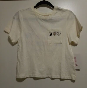 Vibe N' Women's Top-X Small T-Shirt, Cute Short, Short Sleeve,White,Round Neck - Picture 1 of 8