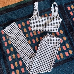 Gingham Leggings und BH Set. Damen Medium - Bild 1 von 3