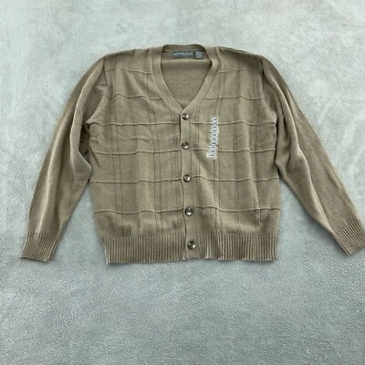 Oscar De La Renta Para Hombres XL Cárdigan Suéter Beige Mezcla de Algodón Abotonable 1463 Foto 1 de 4