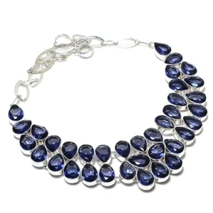 African Amethyst Gemstone Necklace Adjustable Chain Pear Shape Gift Jewelry 18" - Picture 1 of 9