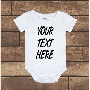 Personalized Custom Your Text Pregnancy Announcement Gerber Baby Onesie  - Picture 1 of 3