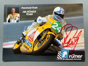 REINHOLD ROTH (†2021) 2x cartolina autografata vicecampione del mondo moto firmato 10x15 - Foto 1 di 2