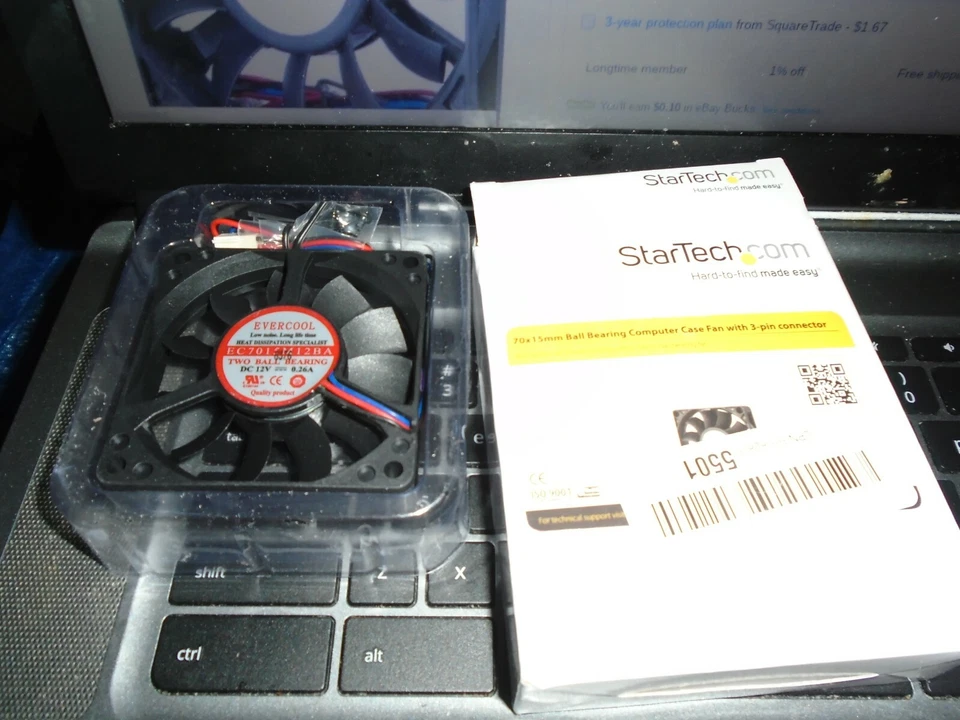 StarTech FAN7X15TX3  70X15MM REPLACEMENT BALL BEARING COMPUTER Case Fan 3 pin - Image 1 of 1