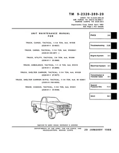 CUCV Repair Parts Manuals M1008 M1009 Military Chevy GM Pickup Blazer - Picture 1 of 8