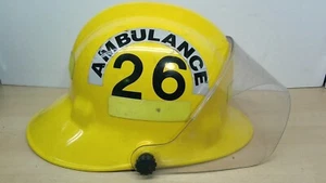 VTG 1996 First Due Firefighter Helmet Model 1500 Fire Rescue Ambulance FS Yellow - Picture 1 of 11