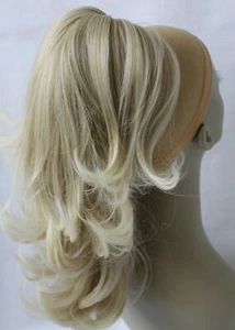 14" Wave Layers Claw Clip In Ponytail Hair Extension Bun Blonde Women's Hairdo - Picture 1 of 8