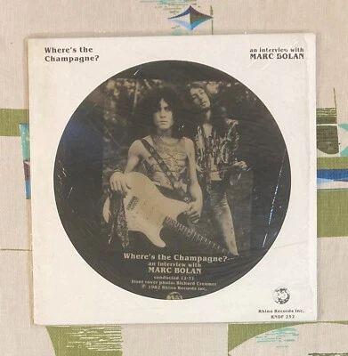 Marc Bolan 12" Picture Disc Where's the Champagne? Dec. 1971 Interview M/M- - Image 1 of 4