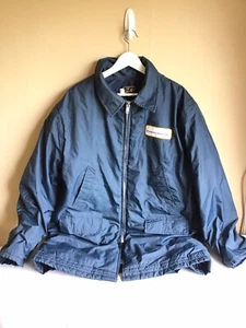 Vtg Timber King McDonnell Douglas Aerospace Nylon Navy Blue Work Wear Jacket XL - Picture 1 of 7