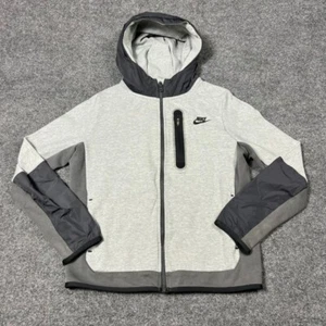 Nike Hoodie Boys XL Gray Youth Tech Full Zip Hooded DA0825-063 - Picture 1 of 14