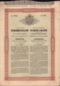 HUNGARY River Theiss & City of Szegedin Bond 1880 - Picture 1 of 1
