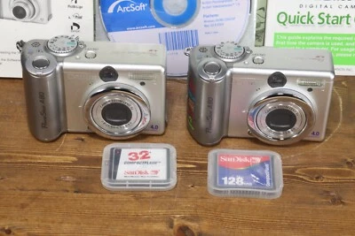 LOT: 2 Canon PowerShot A80 4.0MP Digital Cameras w/ CF cards, for Repair - Image 1 of 4