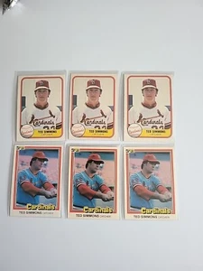 1981 Fleer-Donruss Ted Simmons 6 Card Lot - Picture 1 of 4