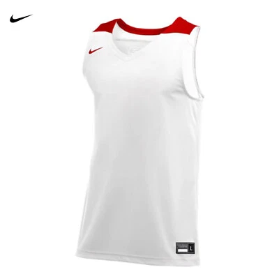 Camisa de basquete Nike Elite vermelha e branca AV2095-109 masculina tamanho grande nova! - Imagem 1 de 2