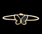 Van Cleef & Arpels 18K Yellow Gold Black Onyx Diamond Butterfly Bracelet