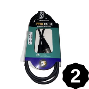 NUEVO PAQUETE DE 2 | Pro-Lok - 6 pies Tour Pro Studio micrófono y cable de audio XLR a XLR - Imagen 1 de 2