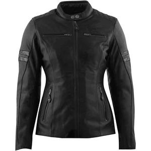 Chaqueta de cuero de moto para mujer 44 - Rusty Stitches Joyce v2 - negro brillo - Imagen 1 de 2