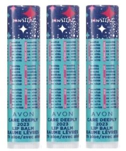 Lot of 3 - AVON Care Deeply with Aloe 2023 Calendar Holiday Lip Balm Retired