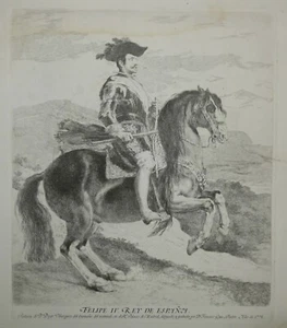 GOYA Y LUCIENTES F.J. "Felipe IV, Rey de España". Eau-forte. Etching. XIXème - Imagen 1 de 4