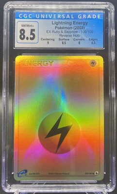 CGC 8.5 NM/Mint Lightning Energy Ex Ruby & Sapphire Reverse Holo Pokemon 109/109 - Image 1 of 2