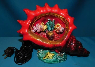 ANCIENNE LAMPE COQUILLAGE dlg VALLAURIS NICE ANTIBES MONACO . CHEVET SALON - Photo 1/4