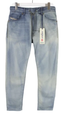 DIESEL Narrot-Ne 0665R Jogg Jeans Herren W28 Gestreift Verstellbare Taille Blau - Bild 1 von 4