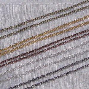 SET MIT 2 METER KETTE 3x2MM OFFENES GLIED SILBERVERBINDUNG VERGOLDET BRONZE - Bild 1 von 12