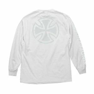 Independent Trucks BAR AND CROSS FADE OUT LONG SLEEVE Skateboard T Shirt WHITE - Picture 1 of 2