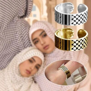 Palestine Kiffeyeh Men's and women's open-ended rings G7G2 - Picture 1 of 11