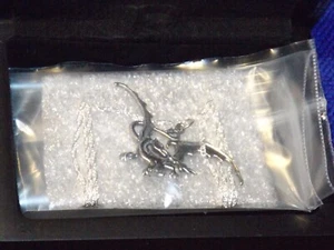 Noble Collection Smaug the Dragon Pendant Sterling Silver 18" Chain - Picture 1 of 7