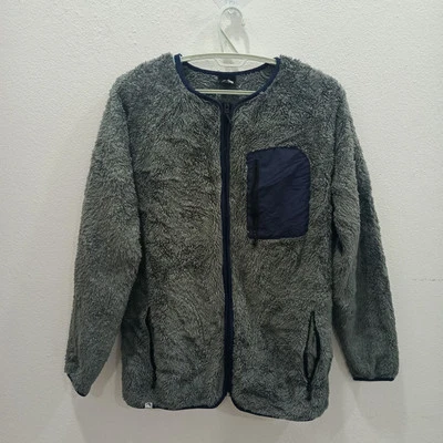 Fieldcore Fleece Jacket Men Round Neck Full Zipper Gray 22x28.5 Size M - Image 1 of 4