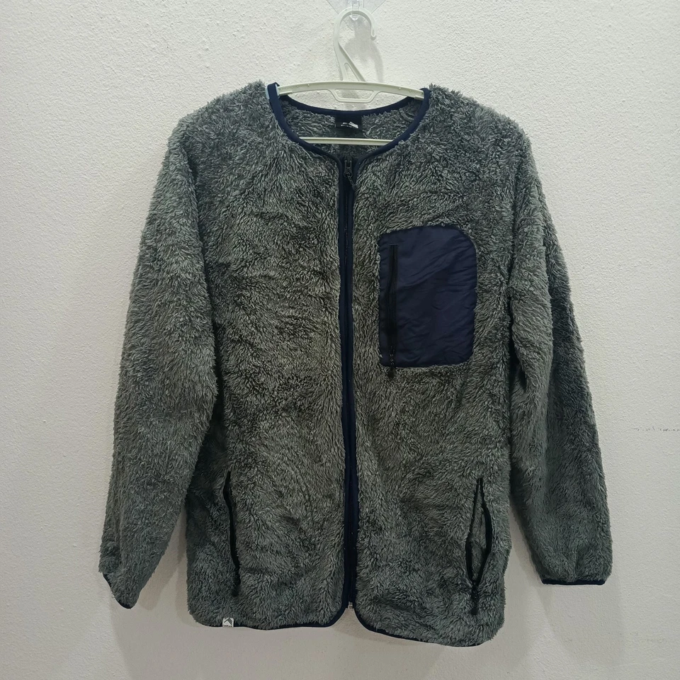 Fieldcore Fleece Jacket Men Round Neck Full Zipper Gray 22x28.5 Size M - Image 1 of 4