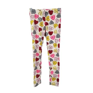 CAT & JACK Valentine Hearts Girls Leggings Size Large L 10 / 12 - Picture 1 of 3