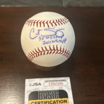 CURT SCHILLING 3x WS CHAMP ARIZONA RED SOX PHILLIES SIGNED ROMLB JSA BASEBALL - Image 1 of 4
